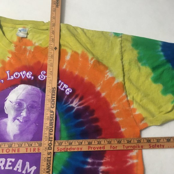 #HH Port & Company Peach Love & Cure Dream Love Tie Dye Multicolor T Shirt 2XL - Picture 3 of 8